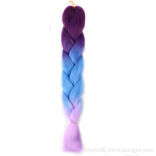 Jumbo Braiding Hair Extensions Braiding Hair 24 Inch Ombre Multiple Tone Colored Synthetic Hair for Women